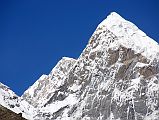 03 Ice Tooth, Shishapangma, Nyanang Ri Close Up From Valley Just After Leaving Shingdip On Trek To Shishapangma Advanced Base Camp Ice Tooth (6200m), Shishapangma�s Southwest Summit, Nyanang Ri (7071m) close up looking up valley just after leaving Shingdip.